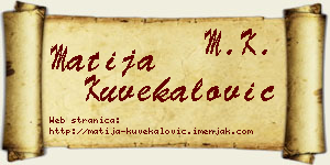 Matija Kuvekalović vizit kartica
